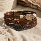 Triple Stone Multilayer Braided Bracelet