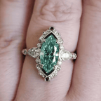 Emerald Marquise Halo Ring