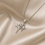 White Gold North Star Necklace