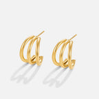 Triple Gold Earrings