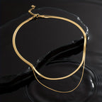 White Gold Snake Layered Necklace