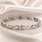 Elegant White Gold Heart Bracelet