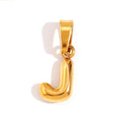 Trendy Bubble Letter Pendant Necklace