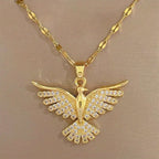 White Gold Phoenix Zirconia Necklace