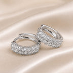 Vintage Zirconia White Gold Earrings