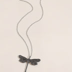 Vintage Dragonfly Pendant Moonstone Necklace