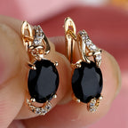 Golden Teardrop Cut Stone Earrings