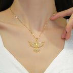 White Gold Phoenix Zirconia Necklace