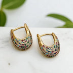 Chic Colorful Crystal Inlay Earrings