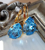 Vintage Blue Glass Earrings