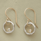 Vintage Gold and Silver Earrings with Cubic Zirconia