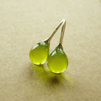 Vintage Olive Drops Crystal Earrings