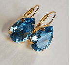 Vintage Blue Glass Earrings