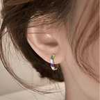 Chic Golden Enamel Earrings