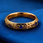 Blue Zirconia Leaf Ring