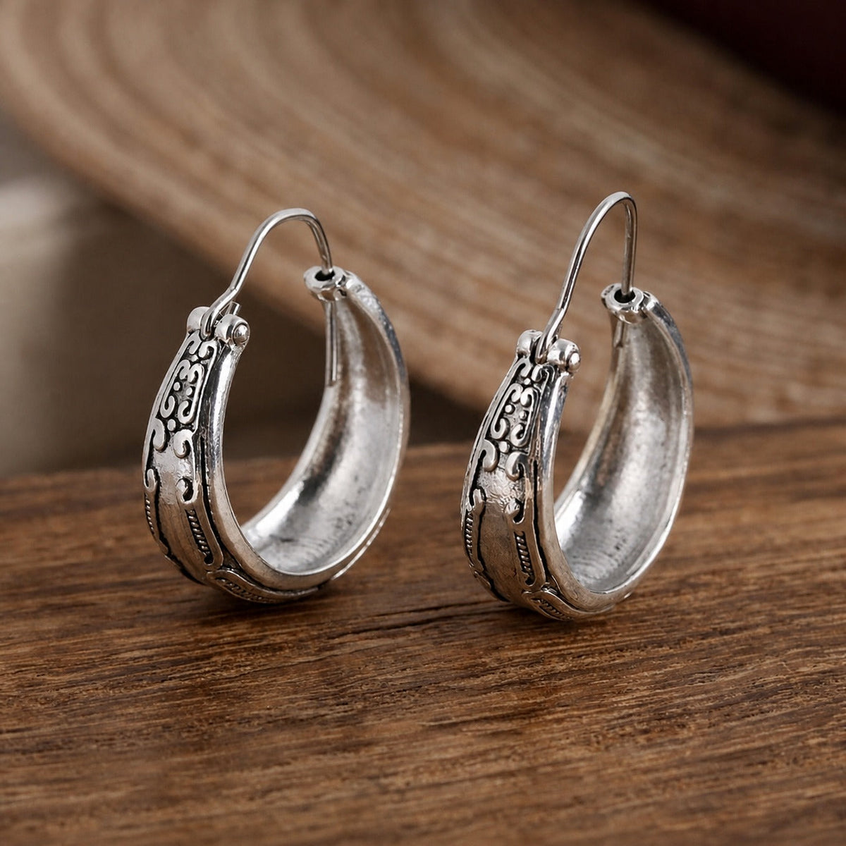 Classic Silver Mandala Earrings