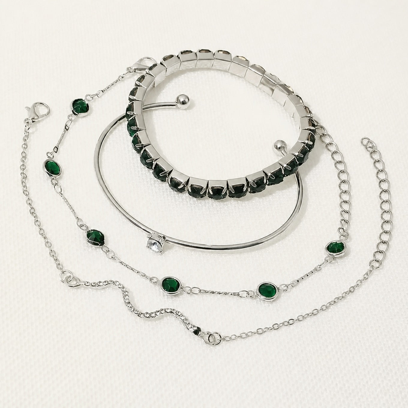 Vintage Emerald Bracelet Set