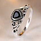 Onyx Heart Zirconia Ring