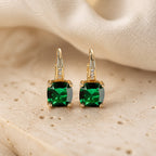 Mystic Sapphire Stone Hoop Earrings