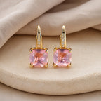 Mystic Sapphire Stone Hoop Earrings