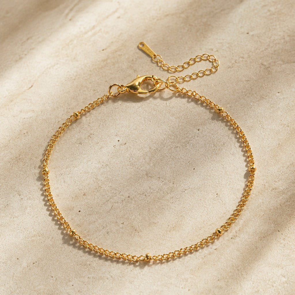Beaded Chain Minimal Bracelet