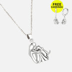 Hug Pendant Necklace + Free Earrings