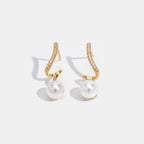 Pearl Wave Gold Earrings